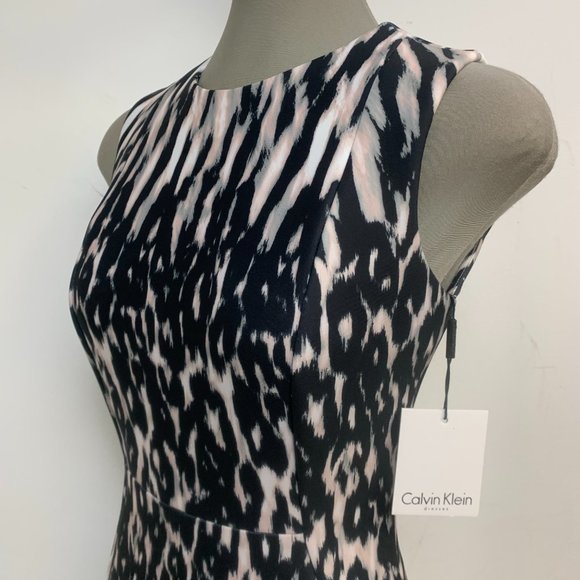 SIZE 2 CALVIN KLEIN NWT DRESS LEOPARD PRINT - Picture 4 of 6